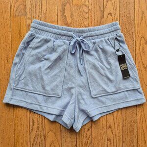 NWT La Vie en Rose Terry Cloth Shorts Body Mind Soul XS Light Blue